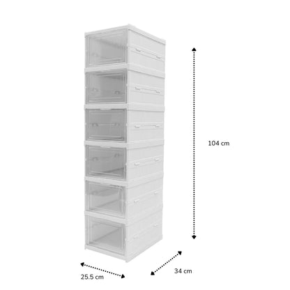 Organizador Zapateras Plegable Multiusos 6 Niveles Acrílico Blanco