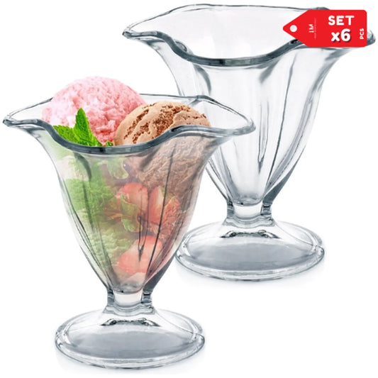 Copa Cono para Helado Postre Set x6