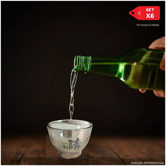 Set x 6 Vasos de vidrio para Soju Sake