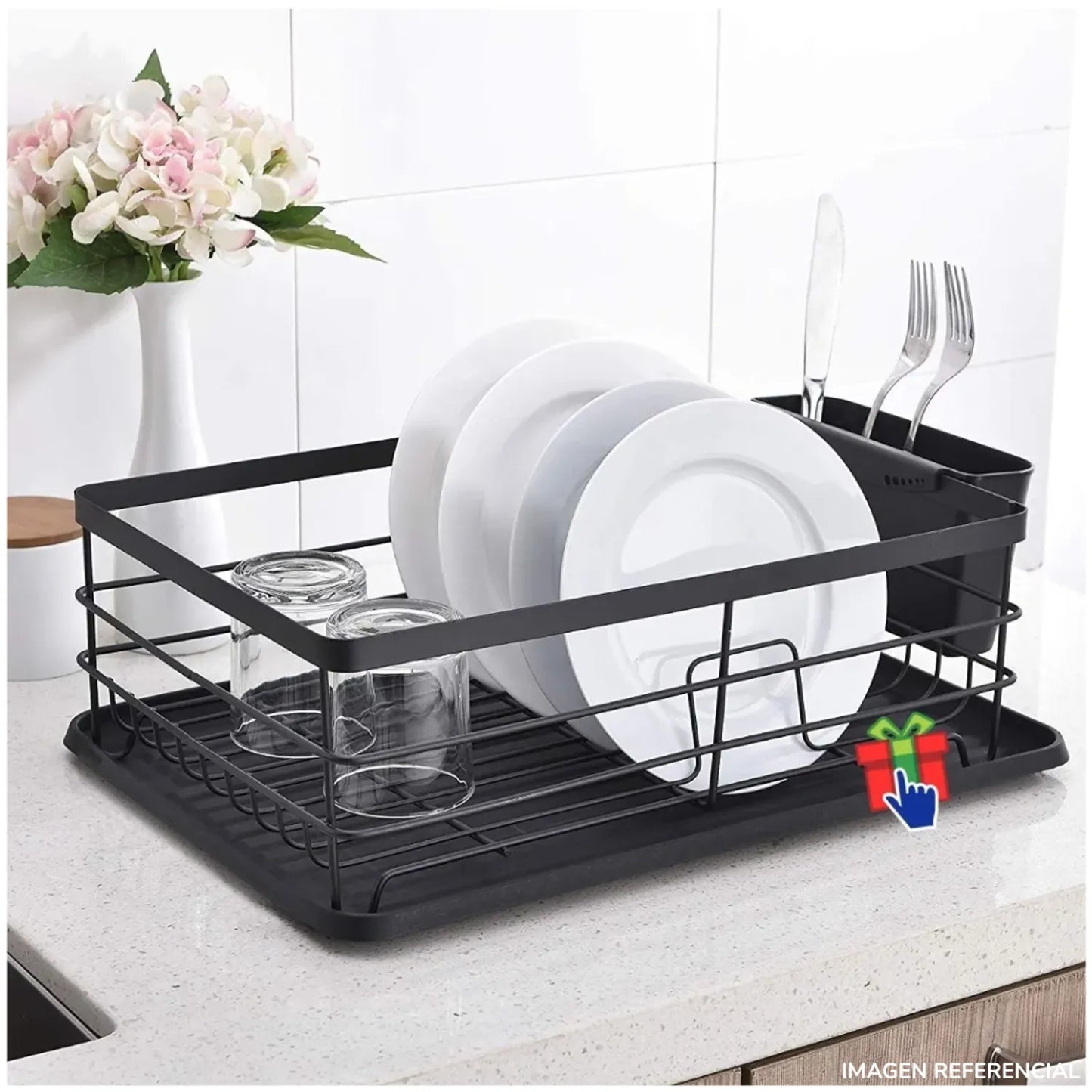 Escurridor de platos metal Negro