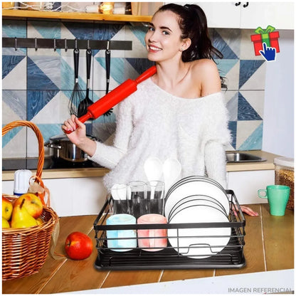 Escurridor de platos metal Negro