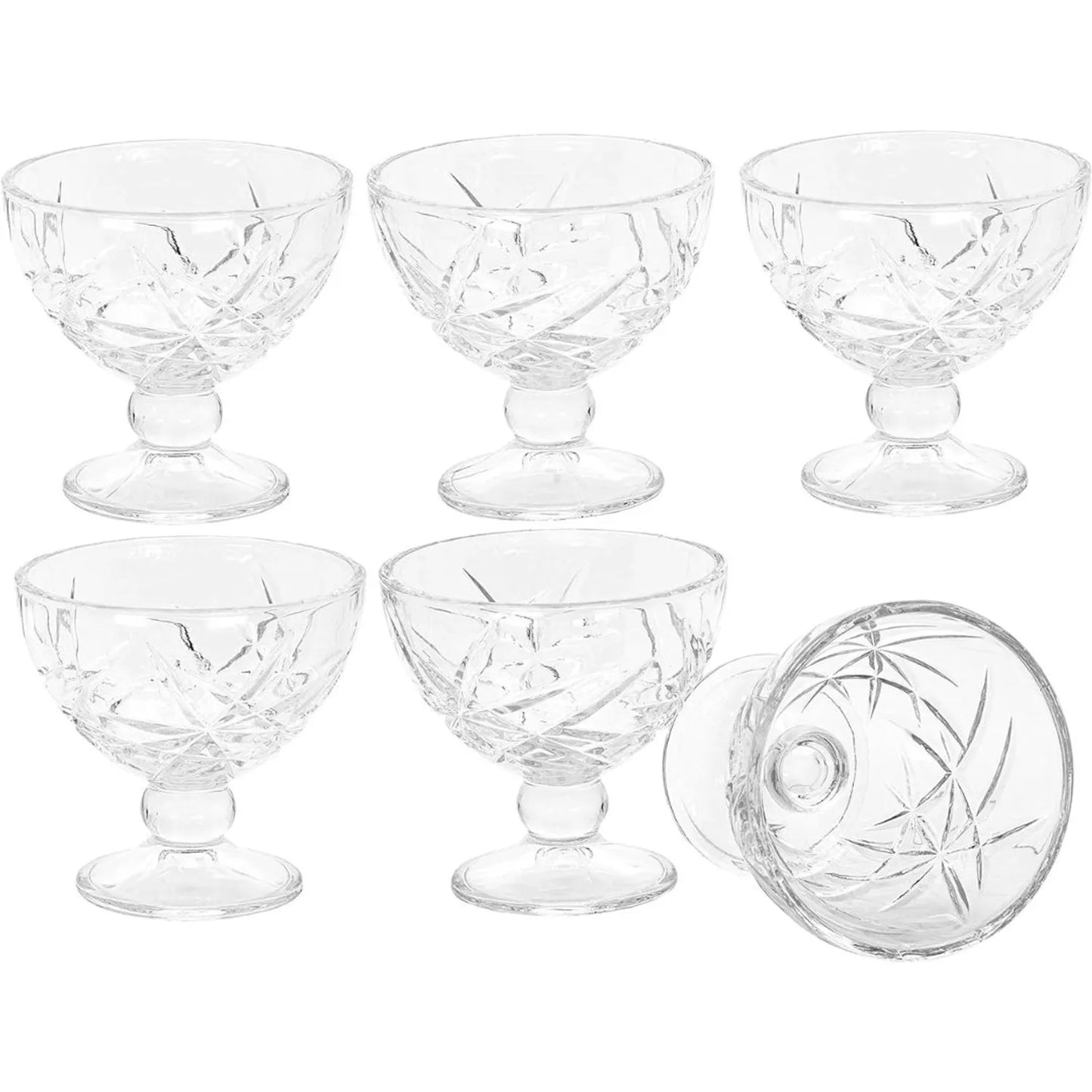 Copas de vidrio para helado de alto relieve Set x6