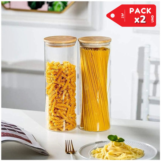 Contenedor Hermético de Fideos y Especias Pack x2