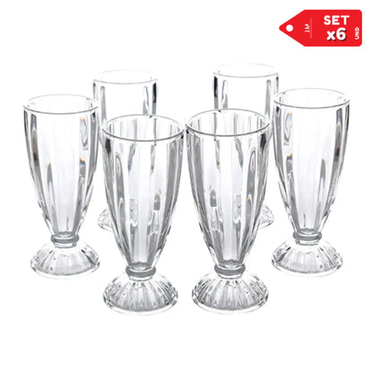 Set 6 Copas de Helado de Vidrio Tallado 369 ml