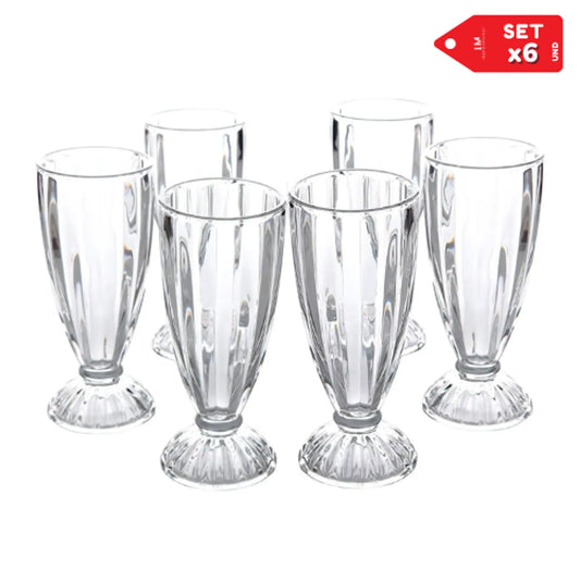Set 6 Copas de Helado de Vidrio Tallado 369 ml