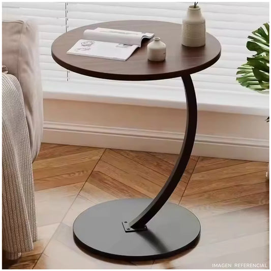 Mesa Auxiliar Circular Moderna en Forma de C