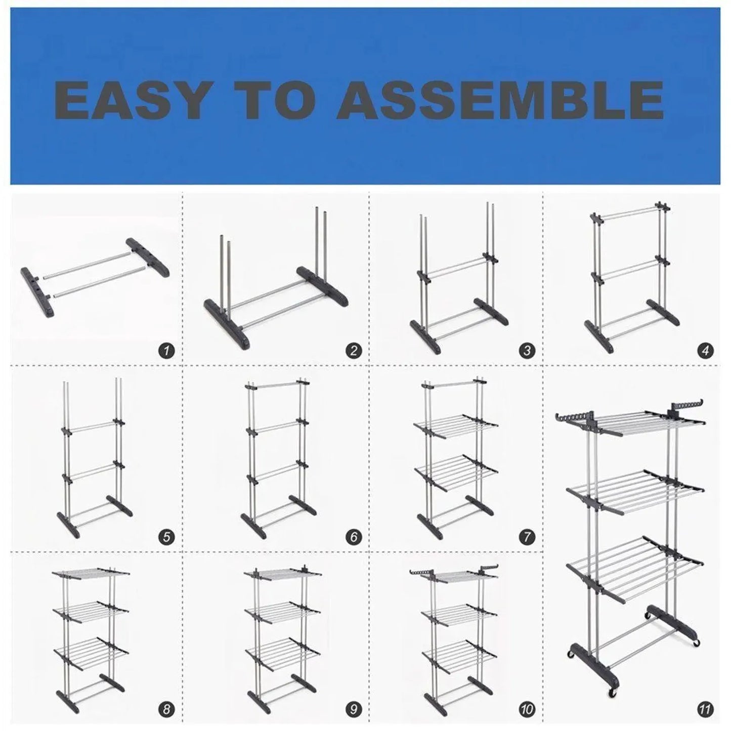 Colgador de Ropa Tendedero Organizador Plegable 4 Niveles