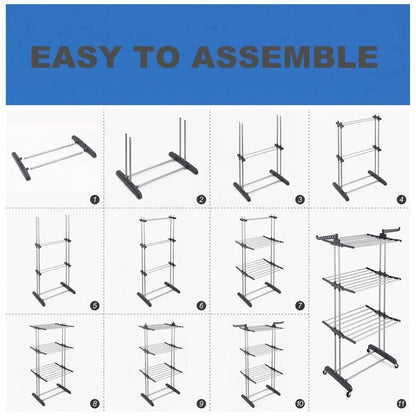 Colgador de Ropa Tendedero Organizador Plegable 4 Niveles