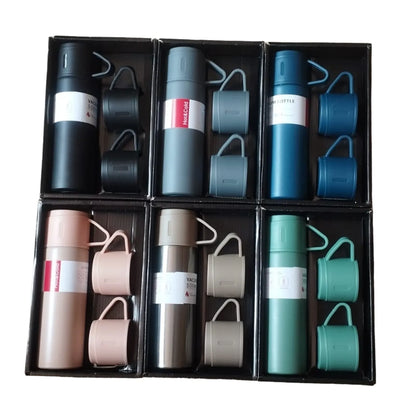 Set 4 Piezas Termo Acero con Tazas de Regalo Color Aleatorio