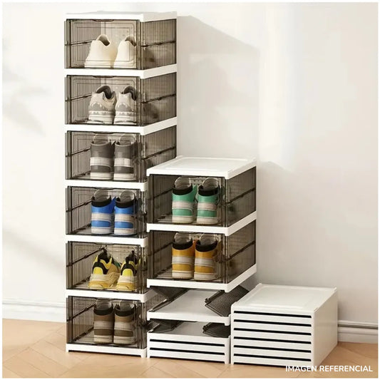 Organizador Zapateras Plegable Multiusos 6 Niveles Acrílico Negro