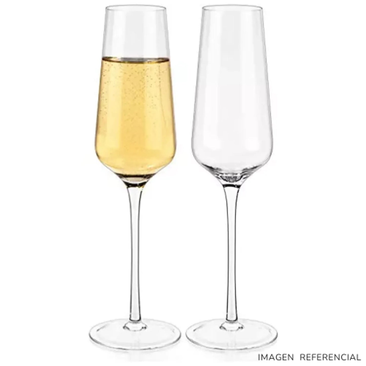 Copas de vino champagne elegante de vidrio 200ml Set x6