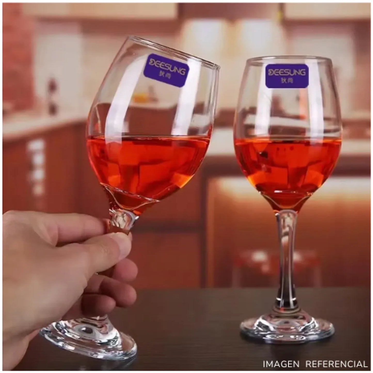 Copas de vino elegante de vidrio 320ml Set x6