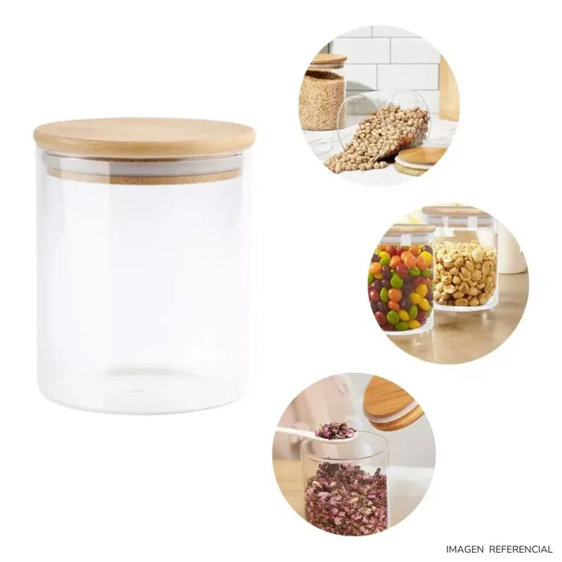 Frascos de Almacenamiento Circular de Vidrio Set X3