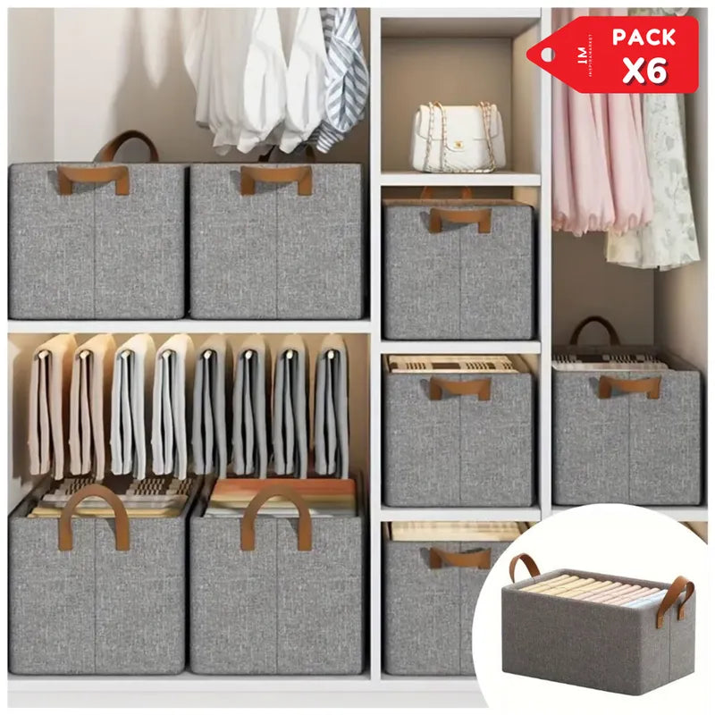 Organizador Ropa Plegable Inspira X6 Gris Con Asas