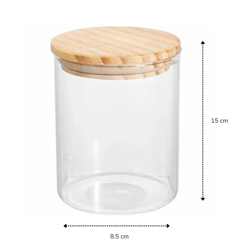 Frascos de Almacenamiento Circular de Vidrio Set X3