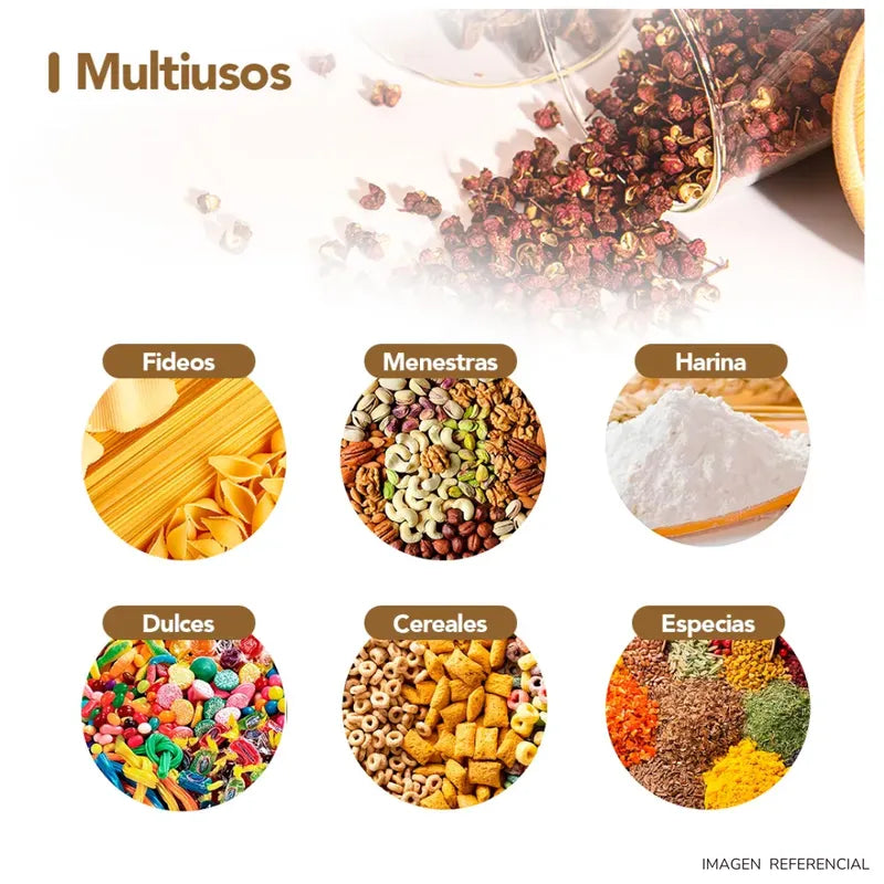 Frascos de Almacenamiento Circular de Vidrio Set X3